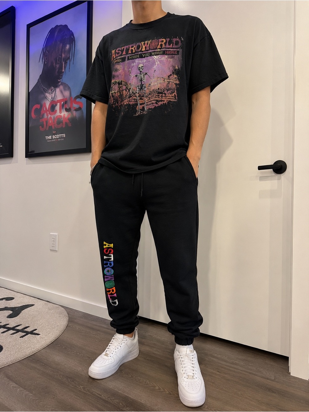 Travis Scott Astroworld Cactus Jack Black Sweatpants Joggers